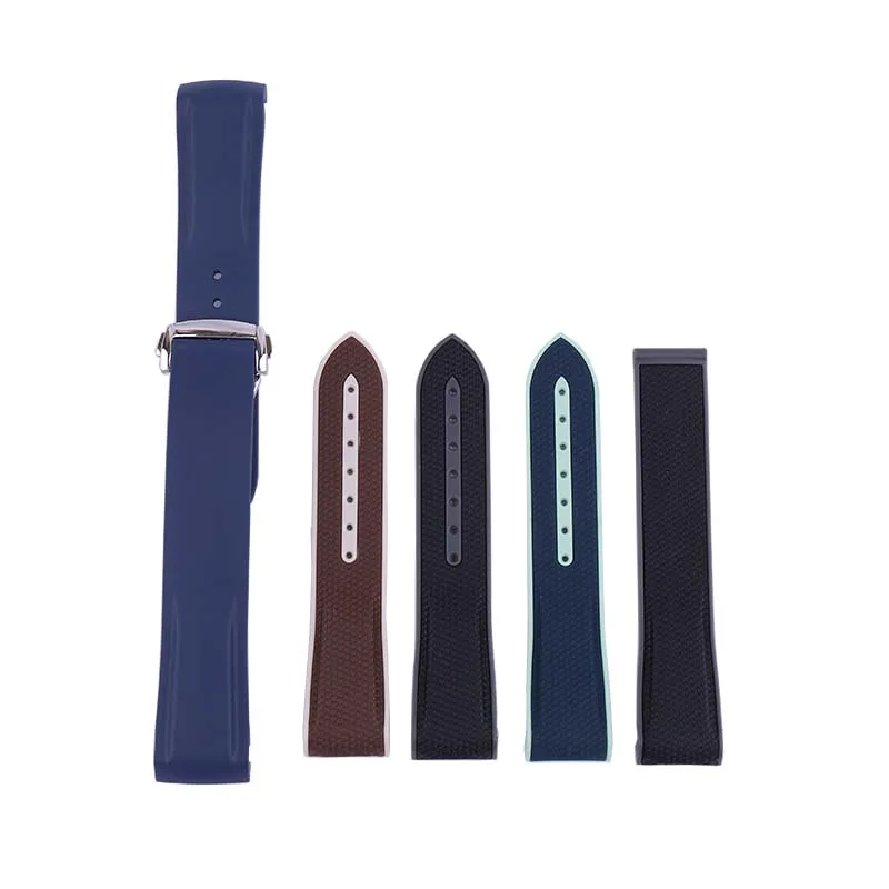 Correa de reloj de silicona de 20 mm compatible con OMEGA Seahorse 300 600 Moon swatch Planet modelo correas de reloj de nailon pulsera