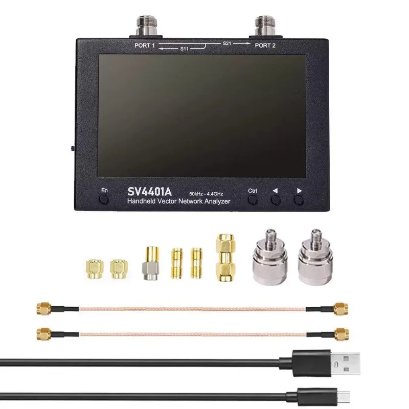 SV4401A Vector Network Analyzer 50KHz~4.4GHz with 7-Inch Touch Screen HF VHF UHF Antenna Analyzer Upgrade of NanoVNA VNA FCC CE