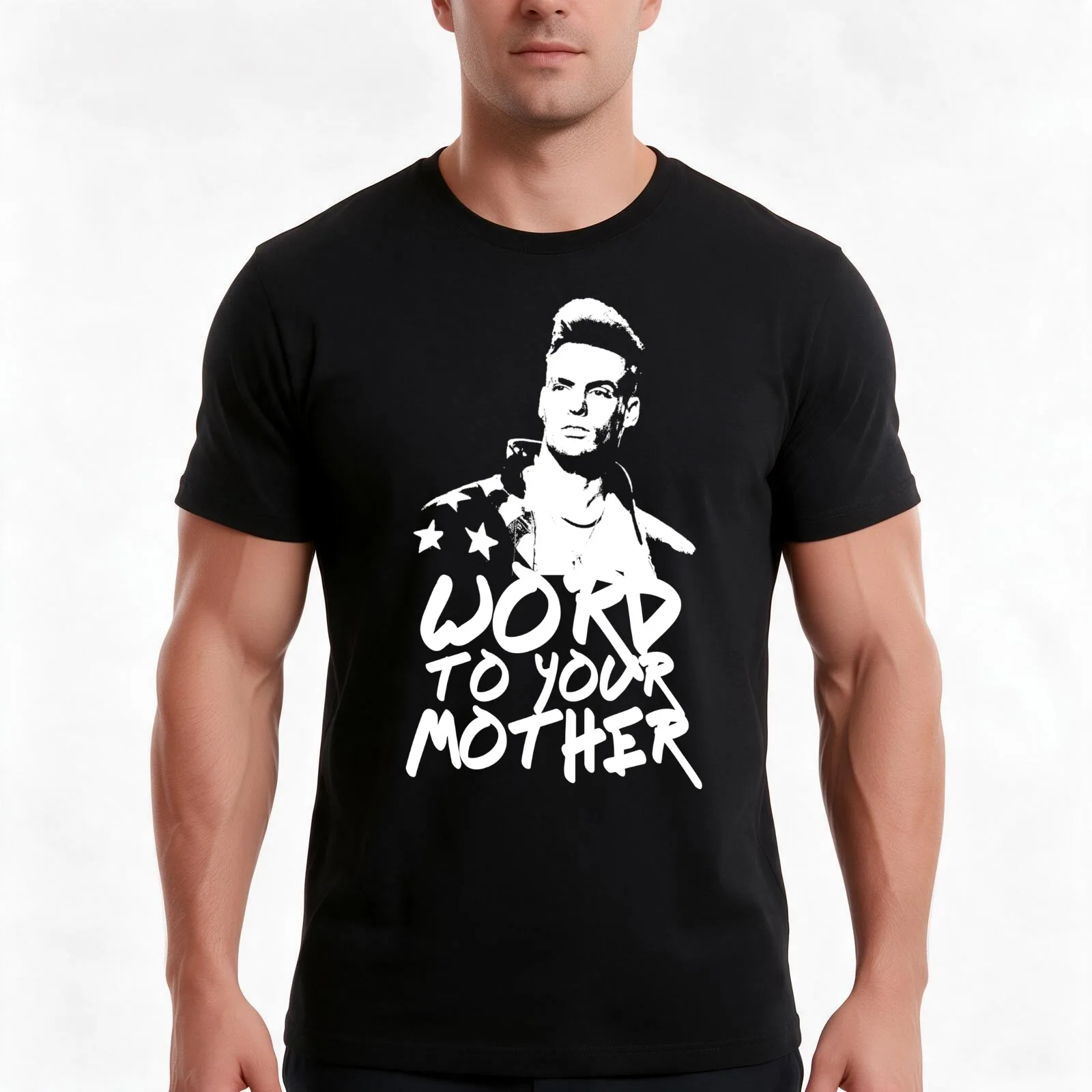 Vanilla Ice - Word To Your Mother T-Shirt, Summer Casual Cotton Tee, Oversized Streetwear Tops, Vintage Graphic Print
