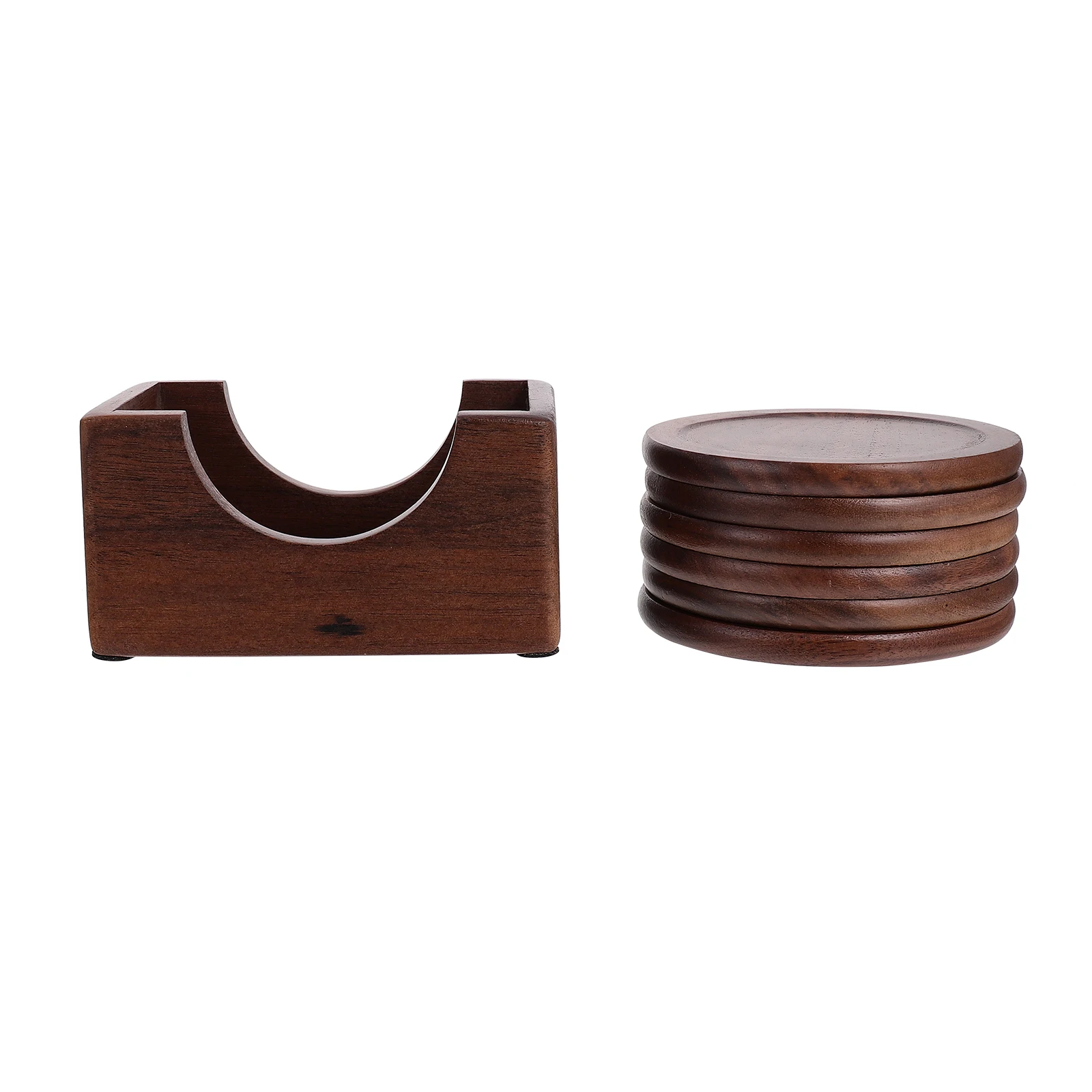 

1 set Wooden Coaster Set Natural Insulated Tea Mat Heat-Resistant Non-Slip Drink Coaster For Home Bar Coffee Cup Round