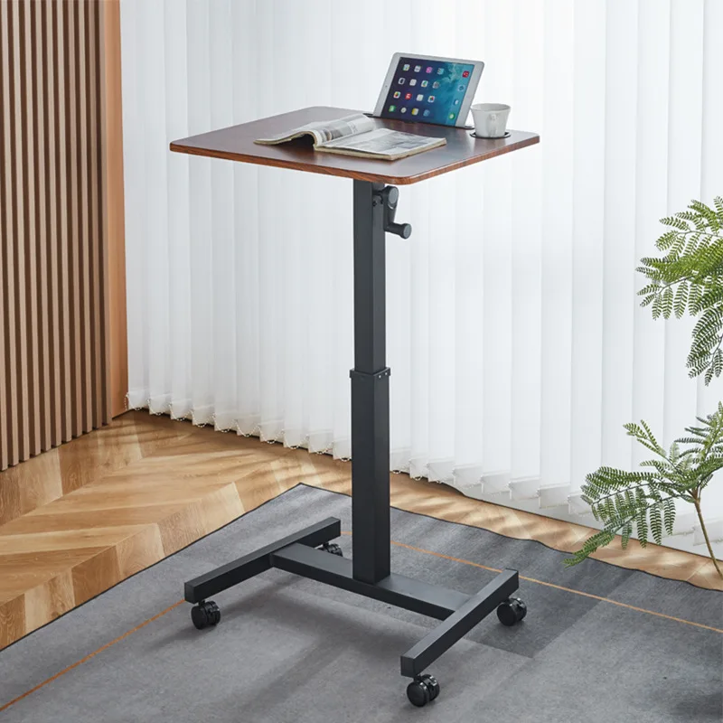 Movable lifting table Home bedroom Bedside computer table Height adjustable Standing desk Hand lifting table