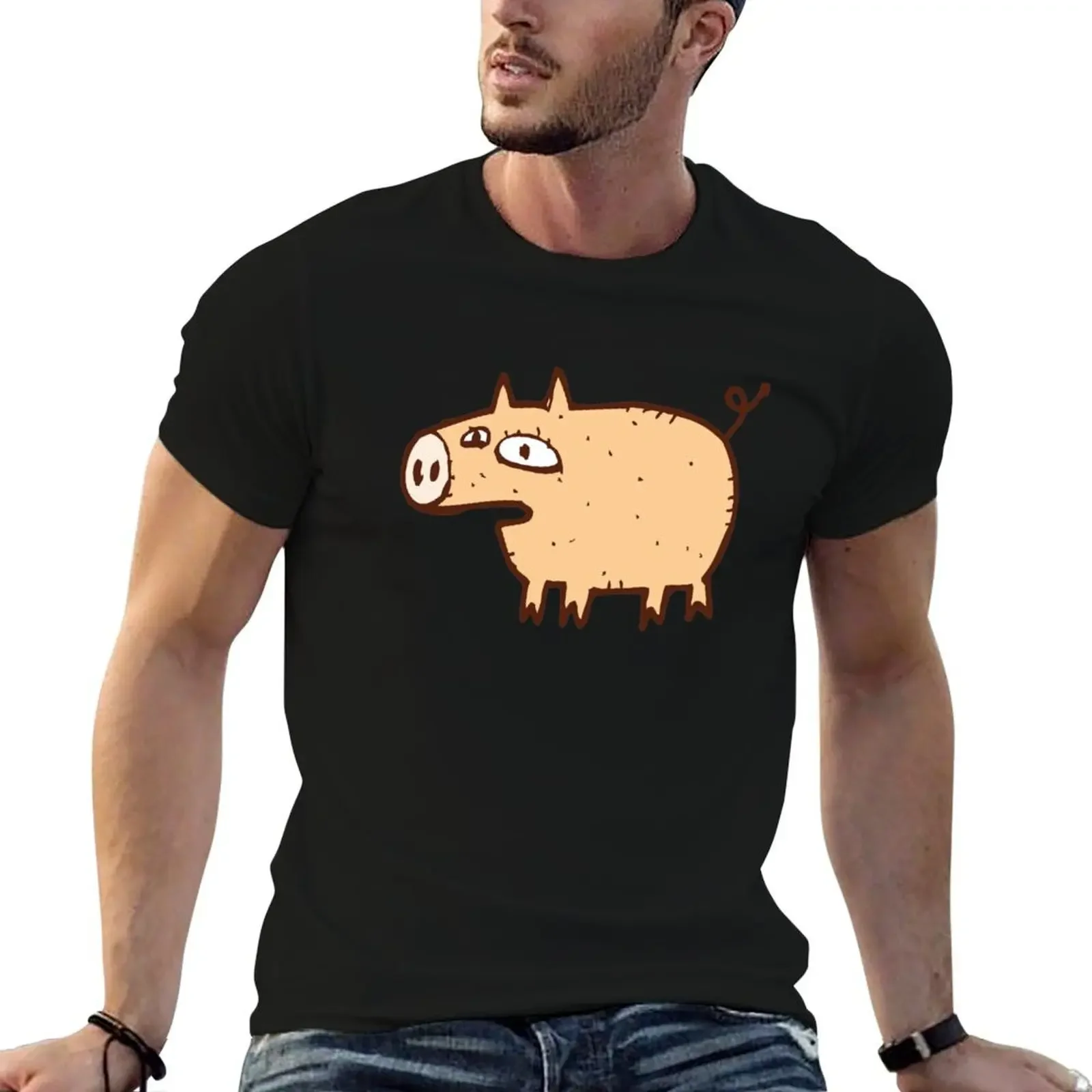 

Funny cartoon pig T-Shirt custom shirt anime figures mens plain t shirts