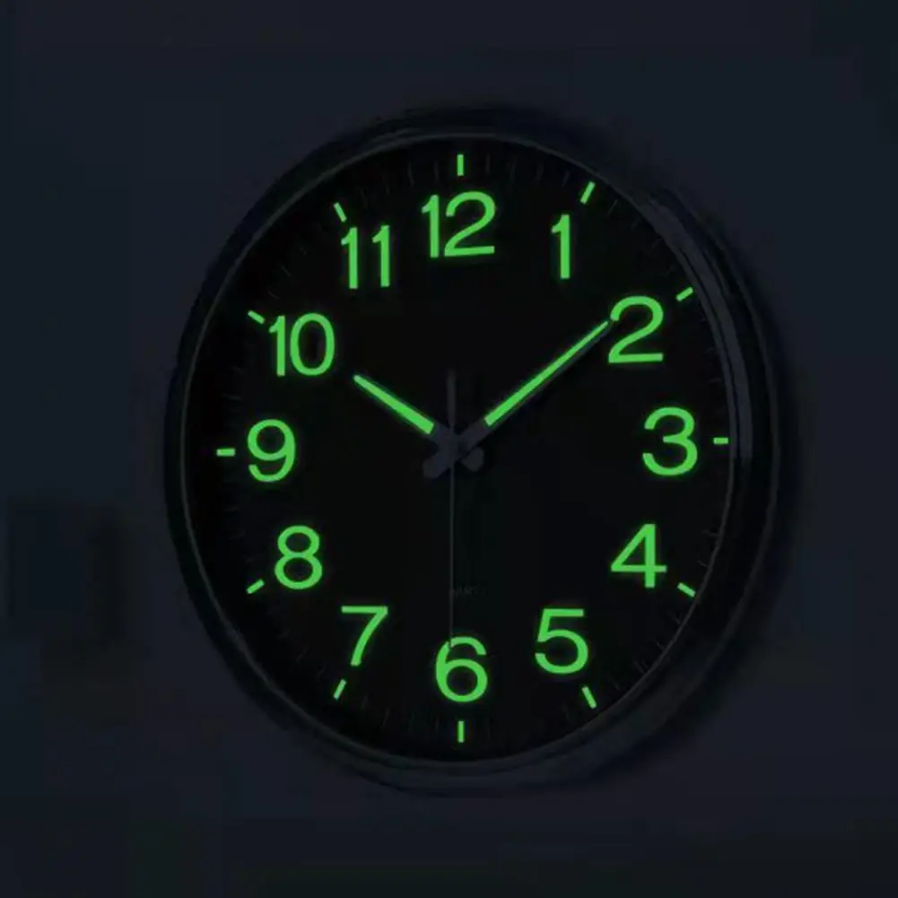 Wall Clock with Glow Dark Hands Glow Dark Wall Clock for Easy Time Reading at Night Wall Clock for Elderly with for Bedroom