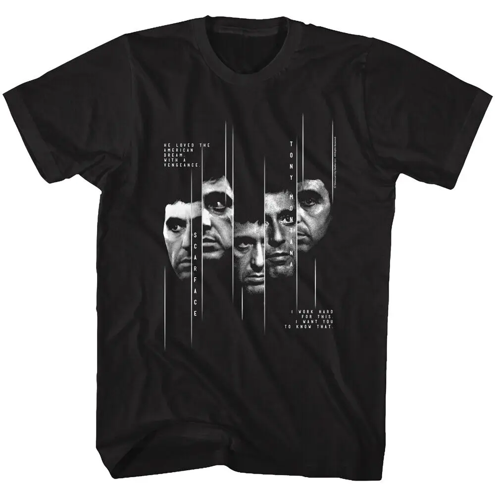 

MENS OFFICIAL Scarface Movie AL PACINO T-SHIRT WAVES Black Cotton SM - 5XL