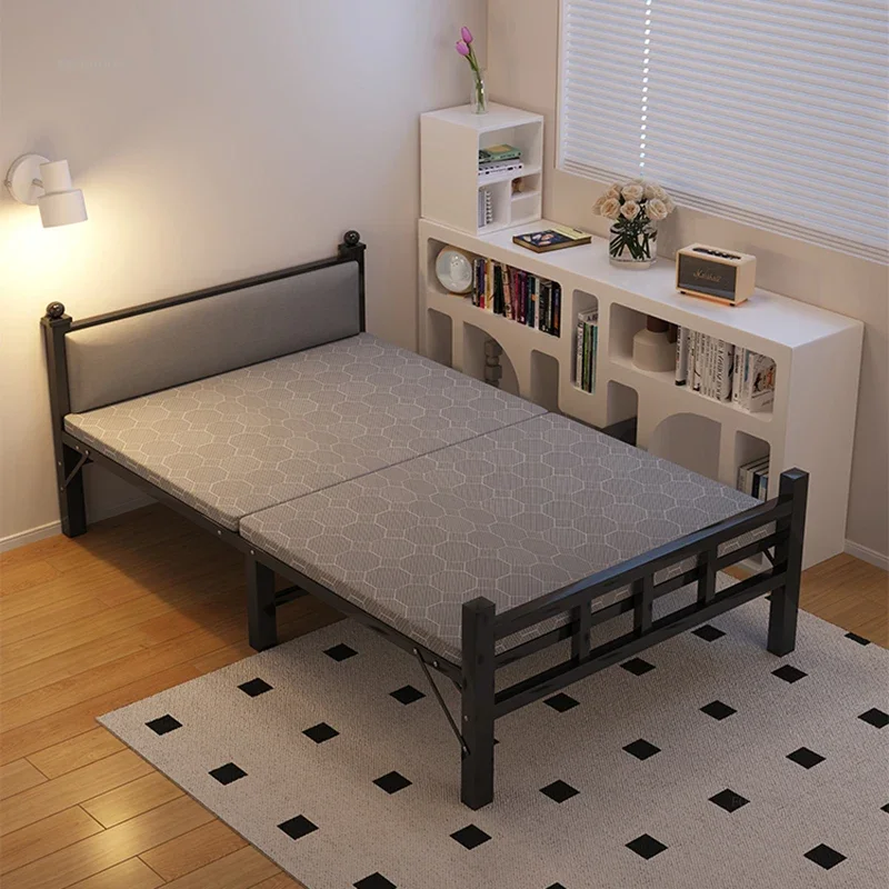 

Simple Iron Portable Folding Bed for Lounge Modern Reinforced Widened Beds Single Creative Household Folding Bed for Hotel