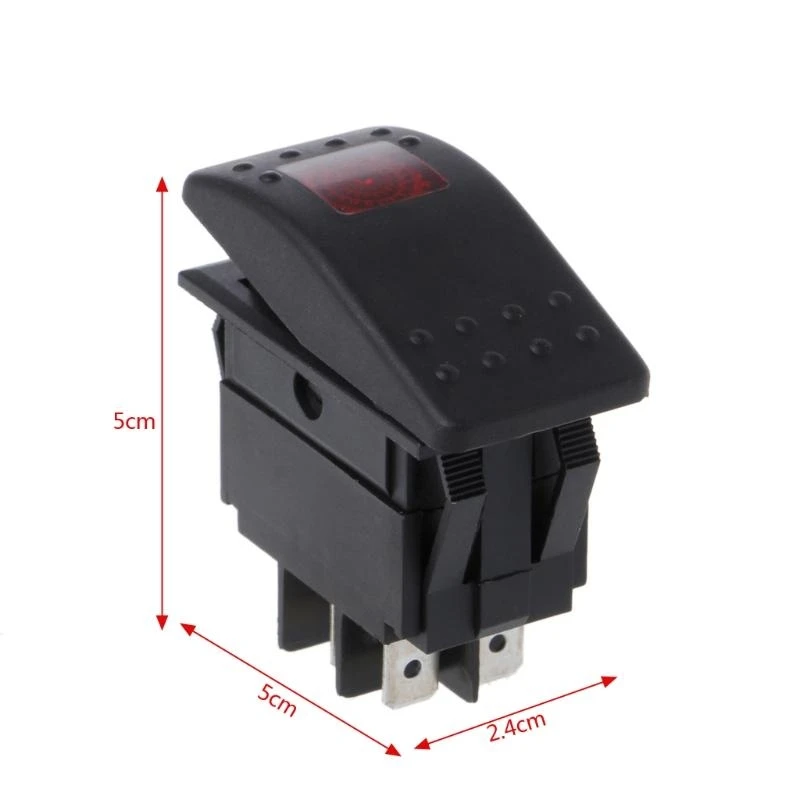 Sakelar Rocker Otomatis 20A/12V 4 Pin Sakelar Mati Tahan Air Hitam