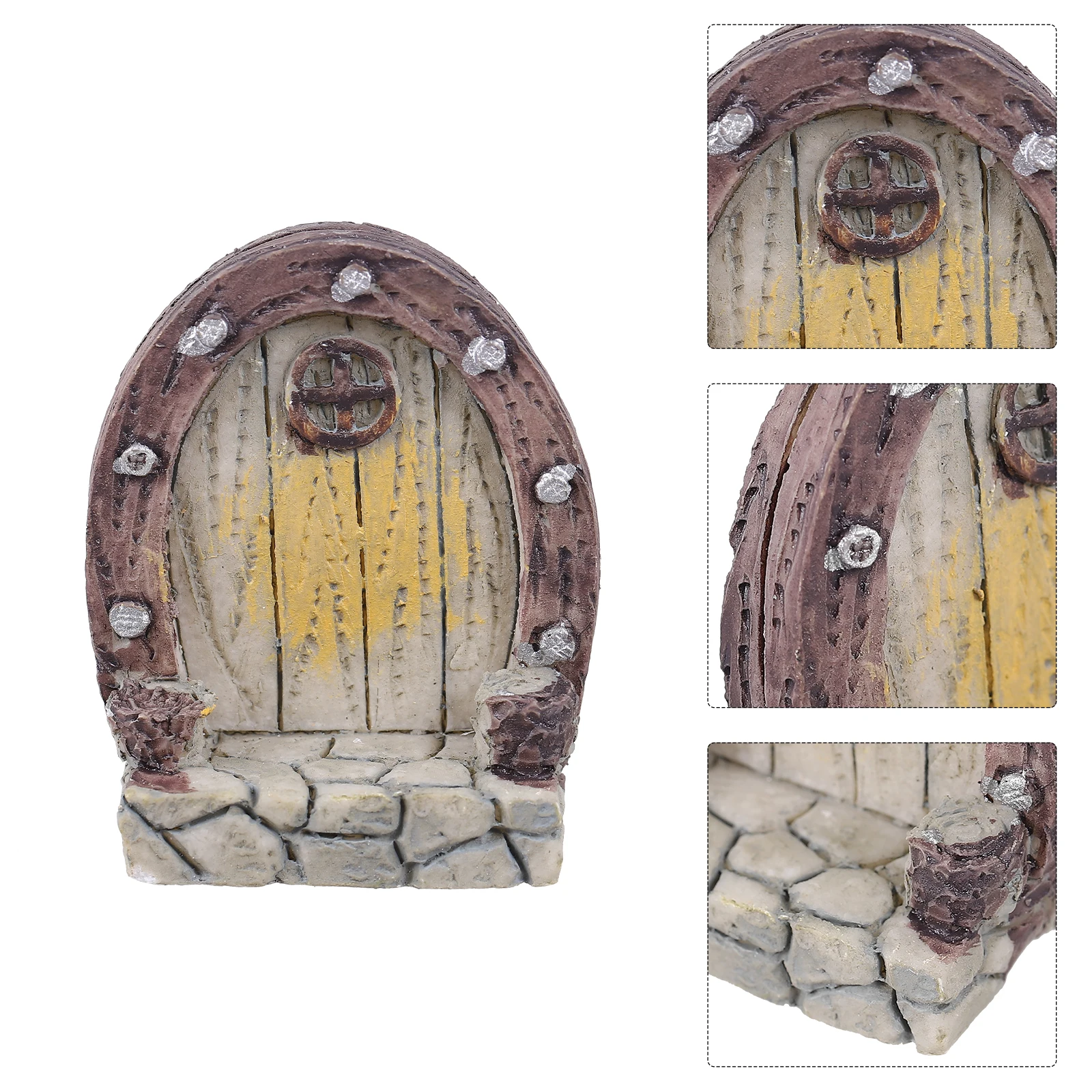 

10Pcs Mini Door Decorations Resin Simulation Wood Courtyard Gate for Fairy Garden Bonsai Indoor Outdoor Decoration