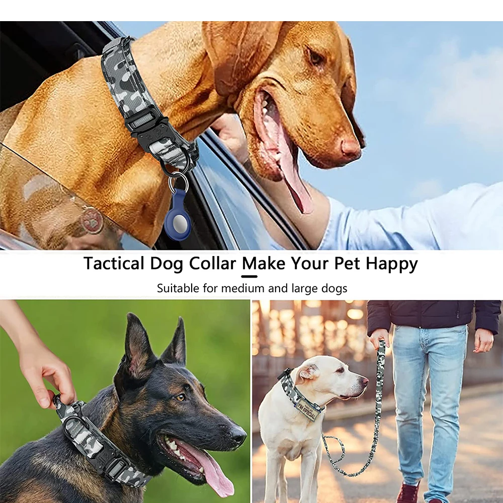 Tactical Dog Collar and Leash Set for Large Dogs Training and Walking