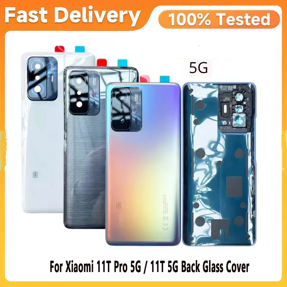OEM A++ For Xiaomi 11T Pro 5G / 11T 5G Back Glass Cover Replacement Rear Housing Battery Cover With Camera Lens