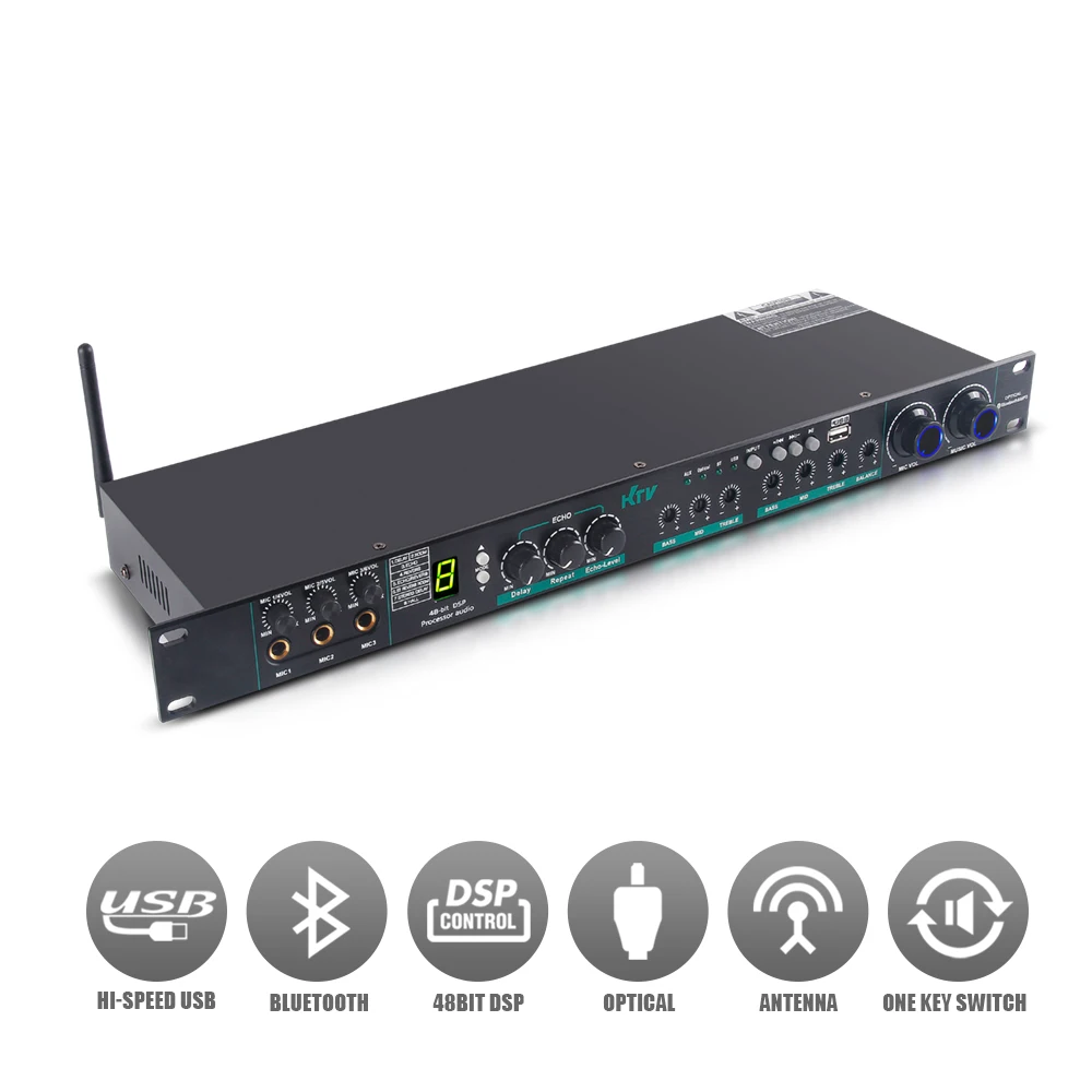 Paulkitson E-270 Professional Audio Processor 48Bit DSP Effects Processors บลูทูธคาราโอเกะเสียงระบบ