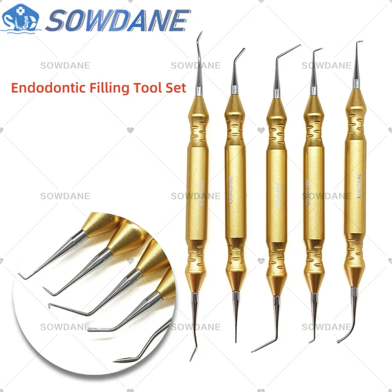 Dental MTA Bone Graft Carrier Endodontic Filling Tool Set Dental Filler Spatula Bone Mill Compactor Burnisher Dental Knife Tool