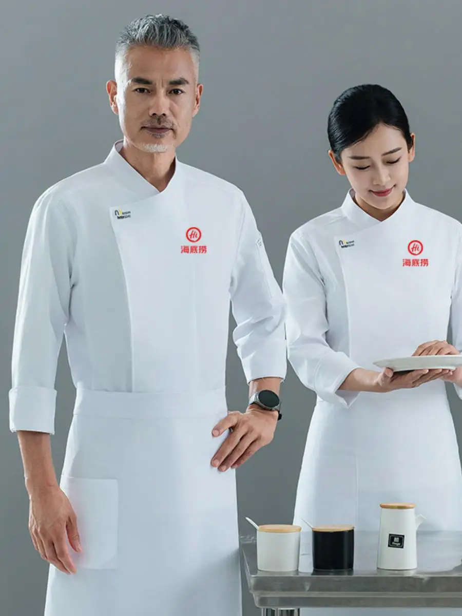 

Новая профессиональная униформа для поваров с длинными рукавами, кухонная одежда для мужчин и женщин, для отелей, ресторанов, пекарен, осенне-зимняя одежда