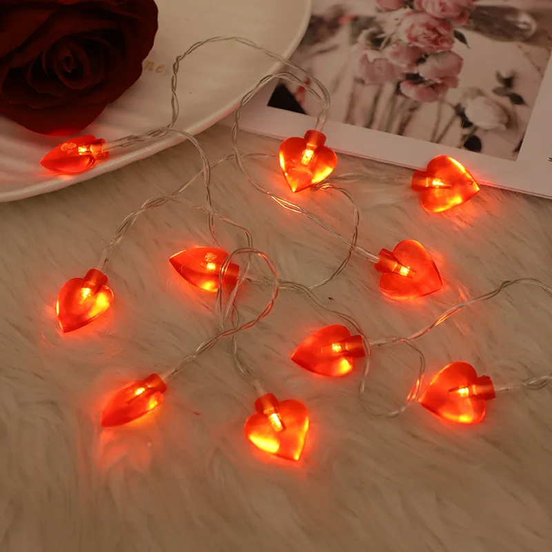 1.5M 10LED Love Heart Shape String Lights Red Fairy Light Garland Wedding Valentine's Day Party Decoration Lamp Valentines Gifts