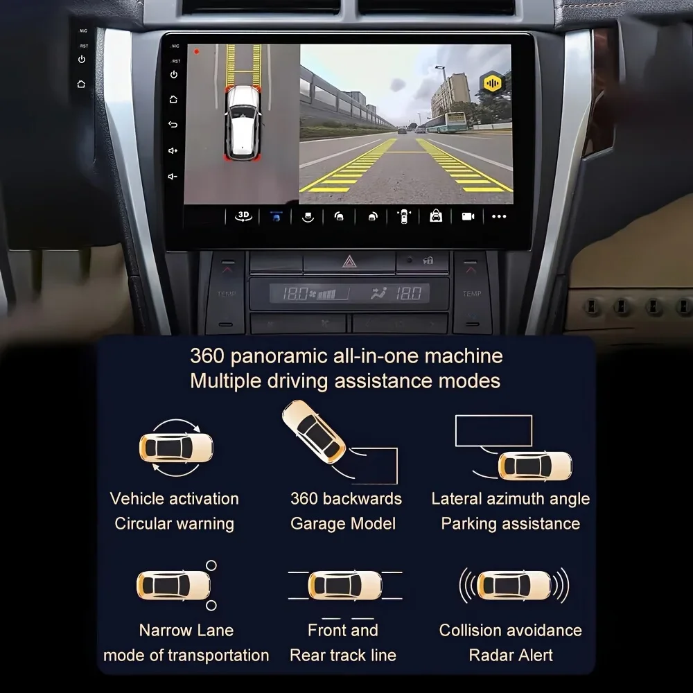 Queender Car 360 Degree Panoramic Car Rearview Camera HD AHD1080P/720P Front+Rear+Left+Right Surround View for Android Headunit