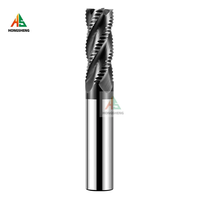 HRC66 Roughing End Mill 4 Flutes Wave Edge For Stainless Steel Machining Metal 3 4 5 6mm 7mm 8mm 10-20MM TiN Coating Metal Tool