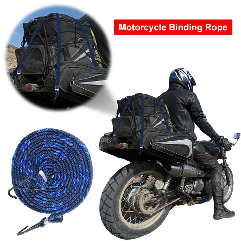 2M/4M Bungee Cords with Hooks Bikes Rope Tie Latex Luggage Roof Rack Strap Heavy Duty Luggage Bungee Cord Motorcycle Accessories