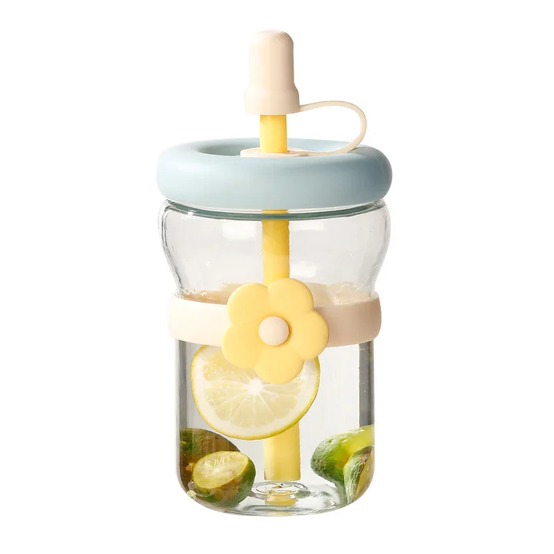 

Flower Patch Water Cup Ins Fashion Portable Opening Straw Cup Water Bottle Sweet Portable Kettle Lovely Gifts for Girls