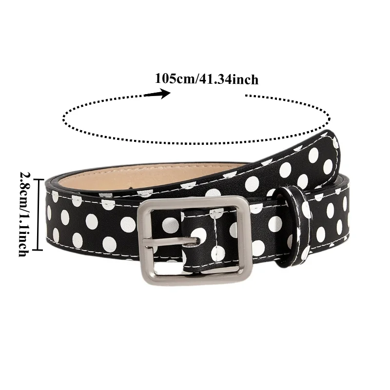 Fashionable Niche American Retro Belt with Ethnic Flair Korean-Style Trendy Polka-Dot Versatile Jeans Belt for Women
