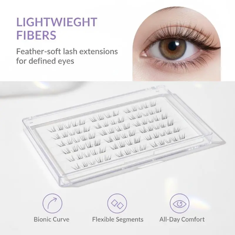 Glue Free Comic Lower Lash Extension Clusters 1 Set Natural Look Bottom Eyelashes for Beginner Cosplay Daily Wear