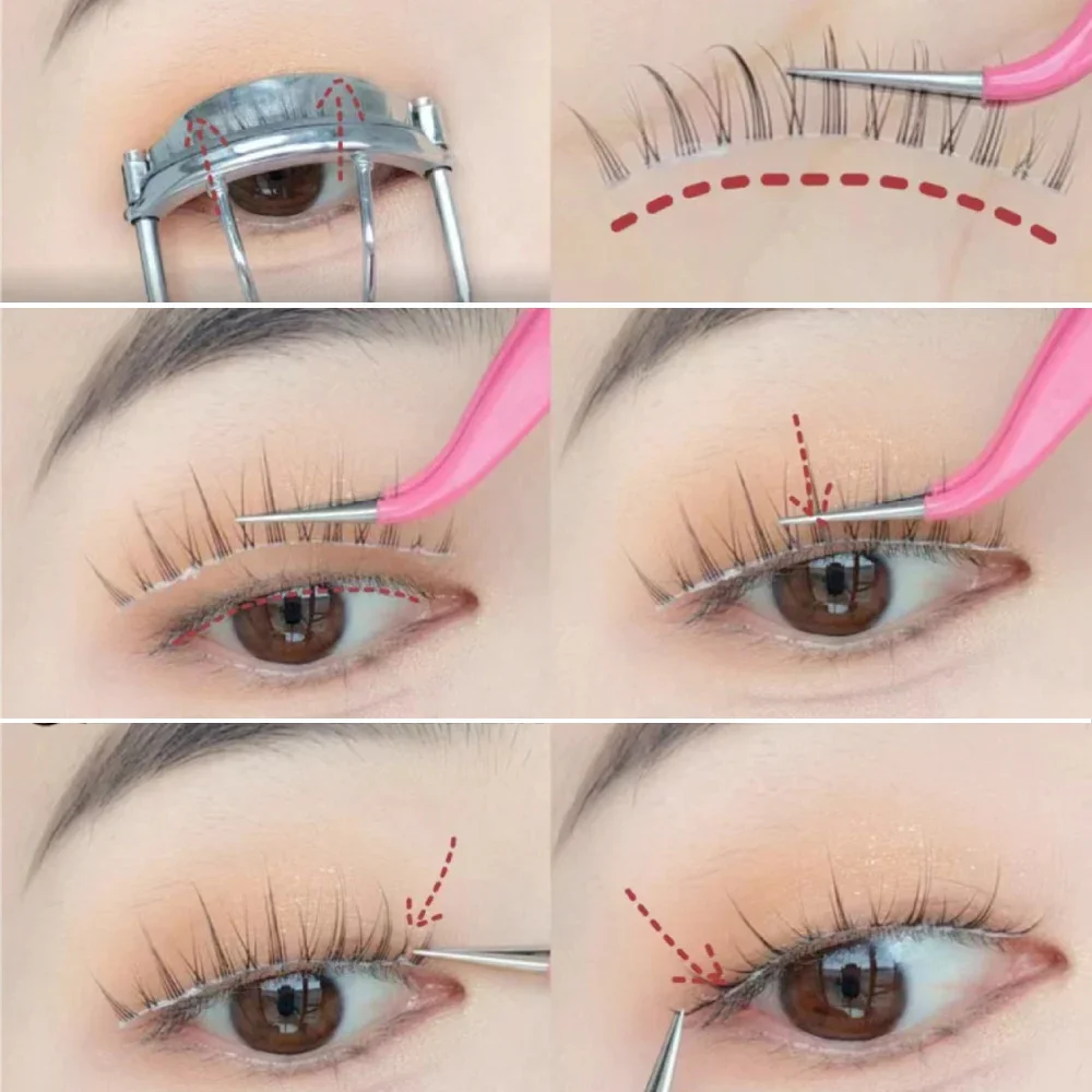 5 أزواج من الرموش الصناعية الطبيعية السميكة الكثيفة جلدة كاريكاتير الشيطان الصغير تايلاند نمط رقيقة جدا رموش زائفة موضة ماكياج العين