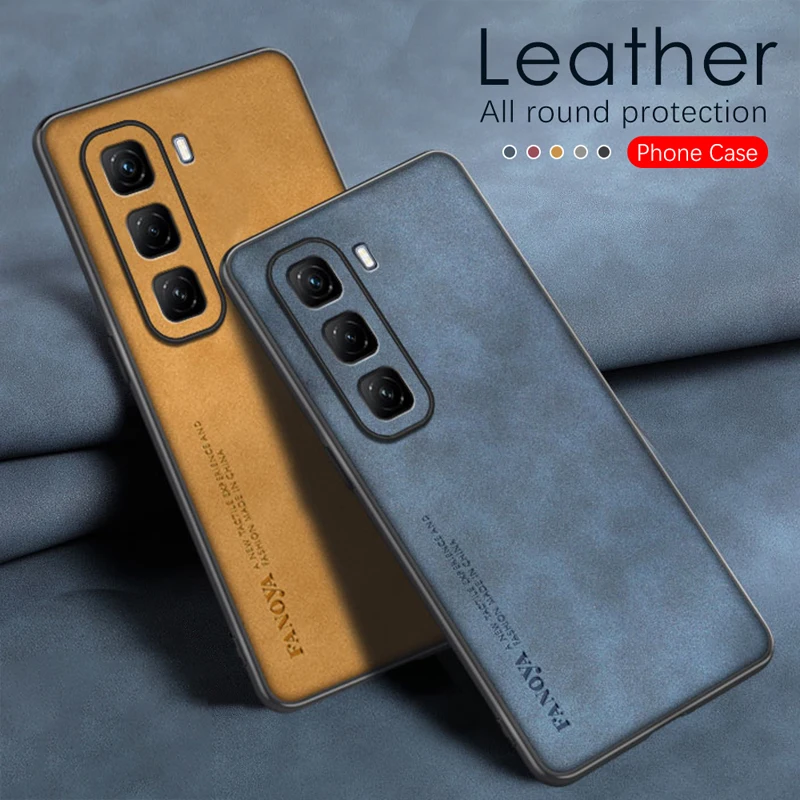 Case for Infinix Hot 50 Pro 4G Leather Silicone Protection Hard Shockproof Frosted Phone Cover InfinixHot50Pro X6881 Shell