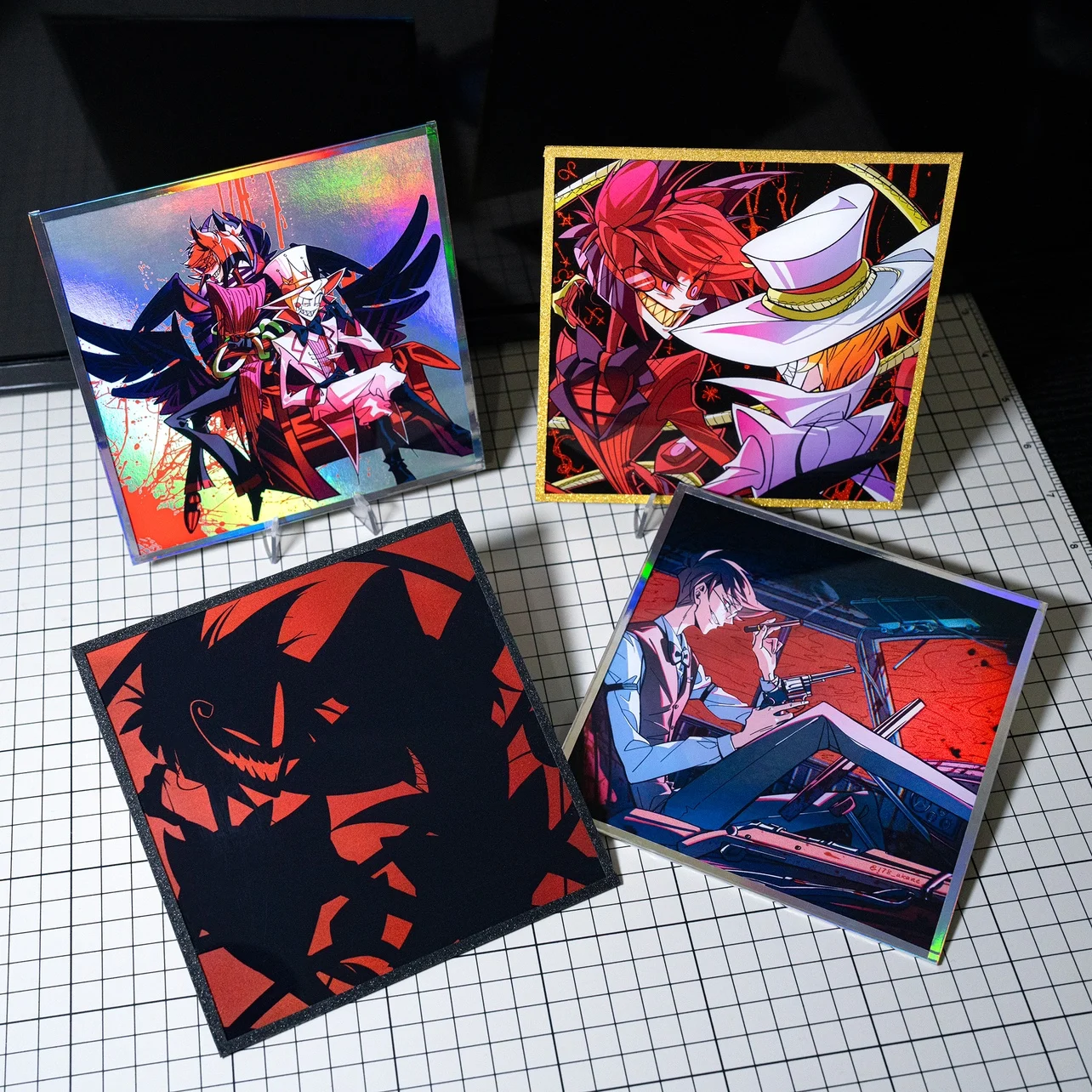 

Game Anime No Attributes Cosplay Anime Cartoon Acrylic laser colored paper card 14x14cm Accessories Halloween Gift