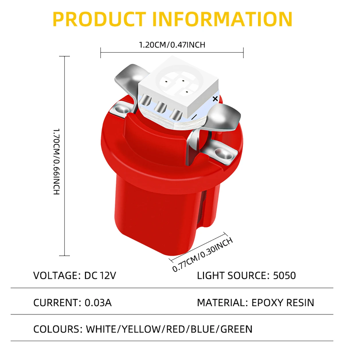 10Pcs T5 B8.5d LED 5050 SMD Led Bulb Car Interior Instrument Light Automobile Dashboard Side Switch Lamps Car Accessories White