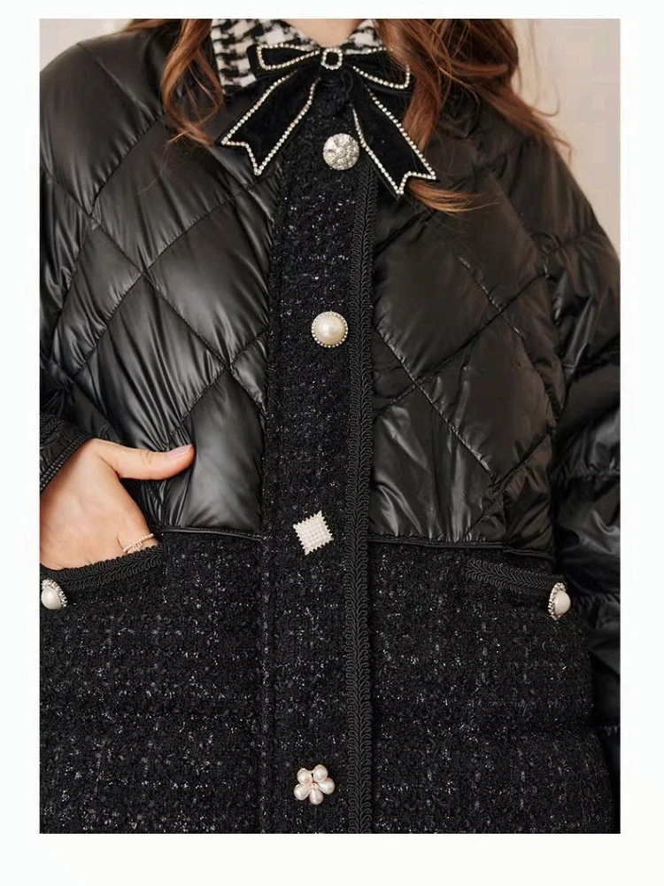 OLrain الفرنسية أنيقة أسفل سترة المرأة شتاء 2025 موضة جديدة تخفيف أسفل معاطف واحدة الصدر سترة الإناث GO56DY58508 #6