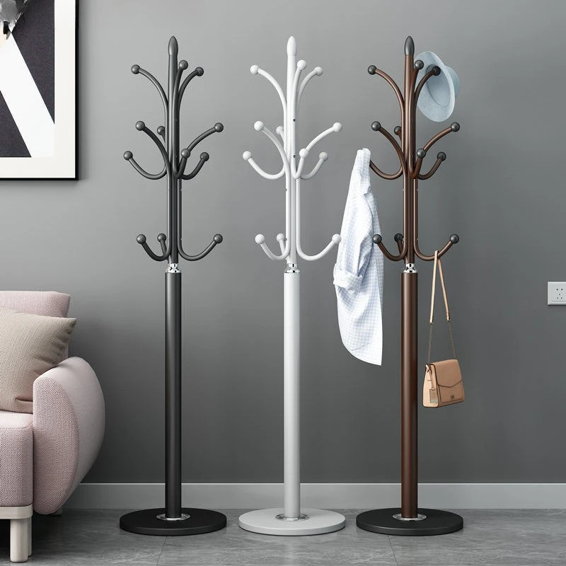 Clothes and hats marble floor-to-ceiling clothes hanging bedroom living room wrought iron bag hanging rack