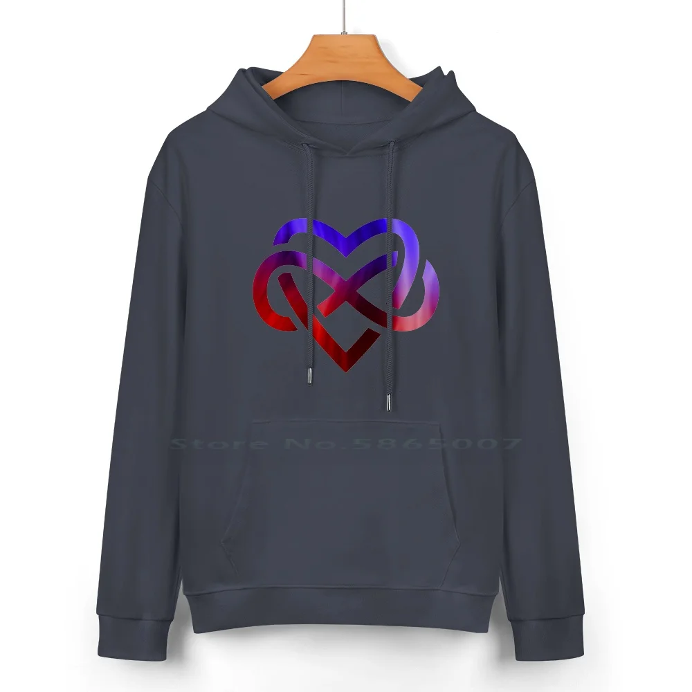 Polyamory Infinity Heart Pure Cotton Hoodie Sweater 24 Colors Polyamory Polyamorous Infinity Heart Love Partners Fidelity