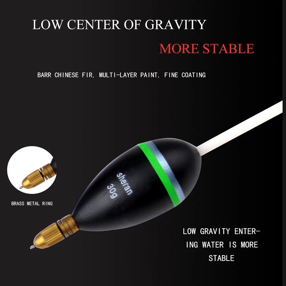 NGB 15g 20g 25g 30g Barguzinsky Fir Fishing Float Brass Pendant 25cm-28.5cm Bobber Float Vertical Buoy Sea Fishing Accessories