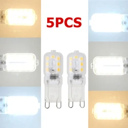 5 sztuk / partia G9 Żarówka LED 3W 14LEDs Ściemnialna lampa silikonowa Przezroczysta / mlecznobiała żarówka zastępująca lampy halogenowe do domu 110/220V