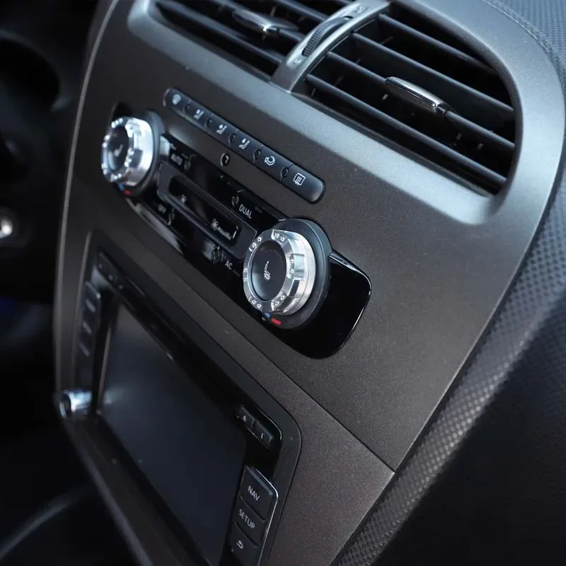

Aluminum Alloy Car Central Control Air Conditioning Knob Decorative Ring Cover Interior Car Accessories For SEAT Leon MK2 08-12