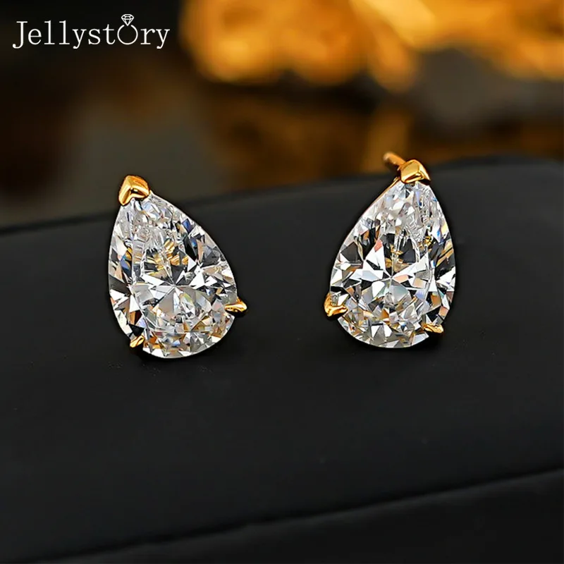 

S925 Pure Silver Light Luxury Exquisite Ultra Shiny Water Drop Moissanite Earrings for Women High End Fashion Jewelry Gift