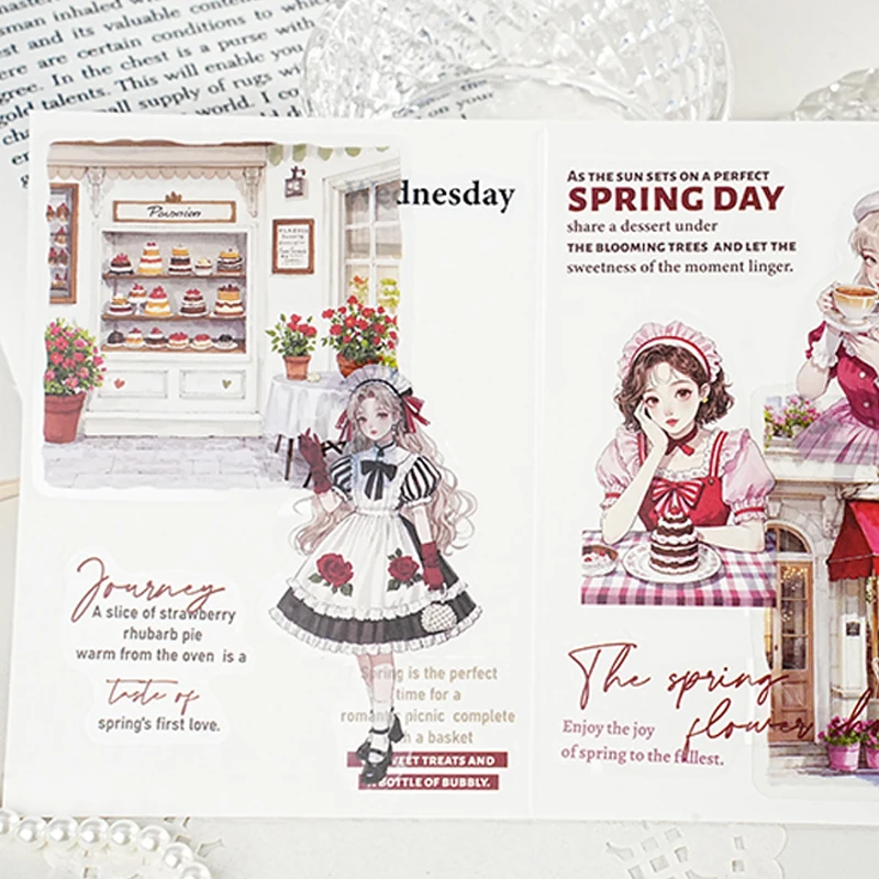 Mr. papel 60 pçs/saco brisa e doce série pet adesivo à prova dwaterproof água pacote coisas bonito adesivos diy manual molduras de fotos álbuns