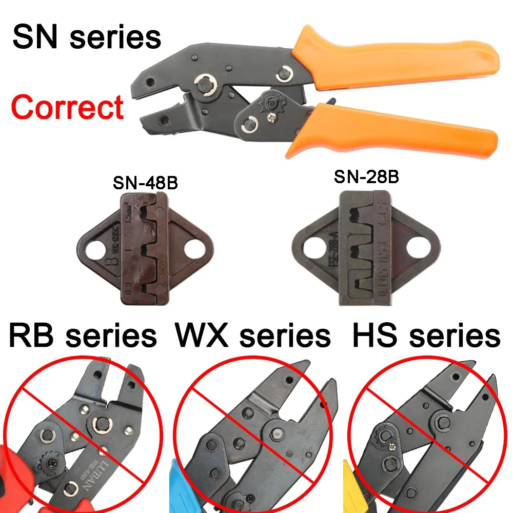 Crimping pliers jaw (jaw width 6mm/pliers 190mm) for TAB 2.8 4.8 6.3/C3 XH2.54 3.96 2510 plug spring SN-28B SN-48B