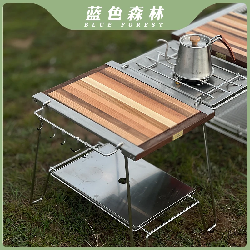Blue Forest Two-Unit Igt Double-Layer Table Lightweight Foldable Outdoor Camping Tactical Table Igt System Kitchen Picnic Table Combination Table