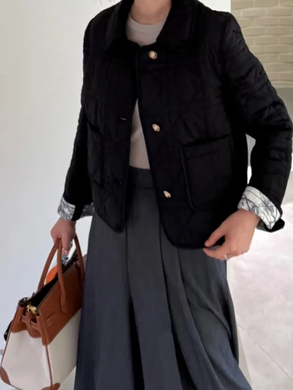 Patrón retro Jaet de algodón acolchado Mujer coreana Sle Abrigo con cuello vuelto usable de doble cara Estampado animal Invierno Nuevo...