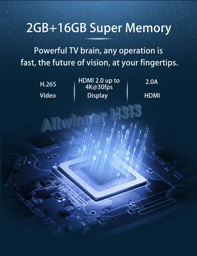 Imagen 2 del producto TV Box MX10 F1 Android 13 Mali-G31 4K 2GB RAM 16GB eMMC flash reproductor multimedia compatible con Control remoto por voz