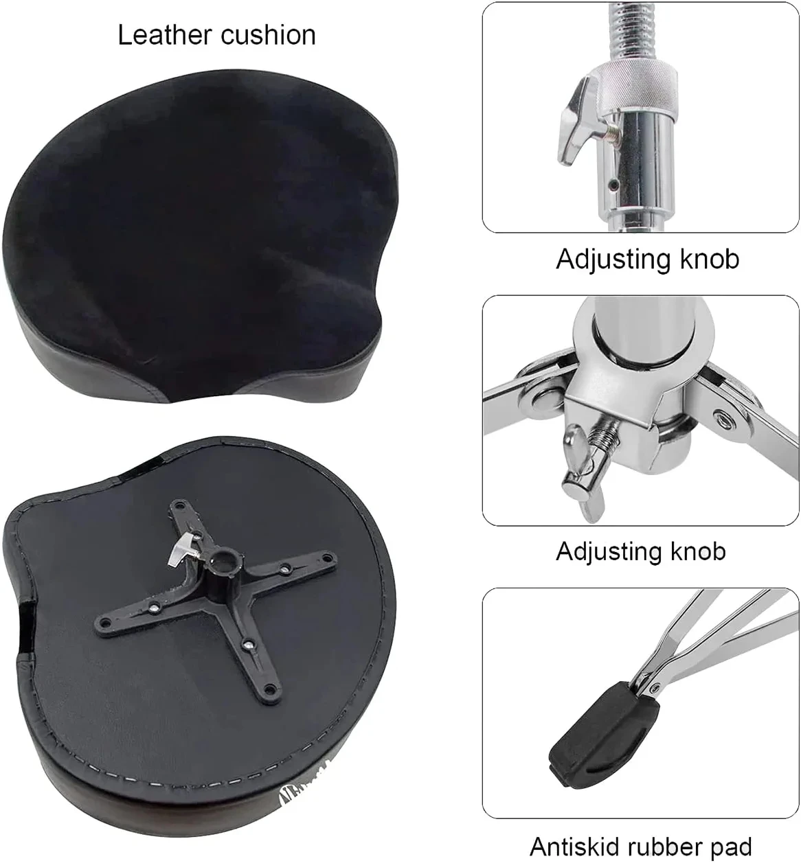 Elegant Style Drum Throne X-Brace Foldable Structure High Quality Metal Material Height Adjustable Padded Drum Stool
