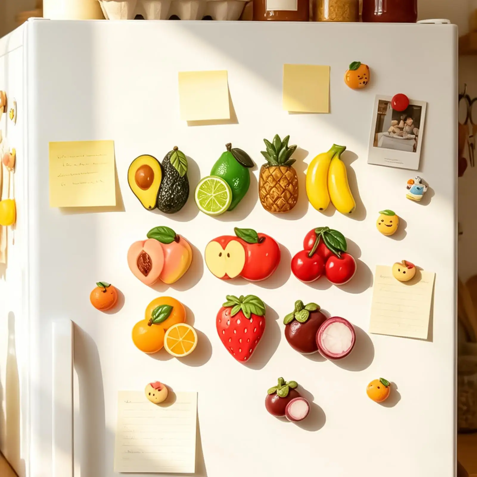 Fruit Magnets Realistic Fruit Kitchen Decorations 10 Pieces Cute Fridge Magnets for Locker Whiteboard Workplace Classroom School