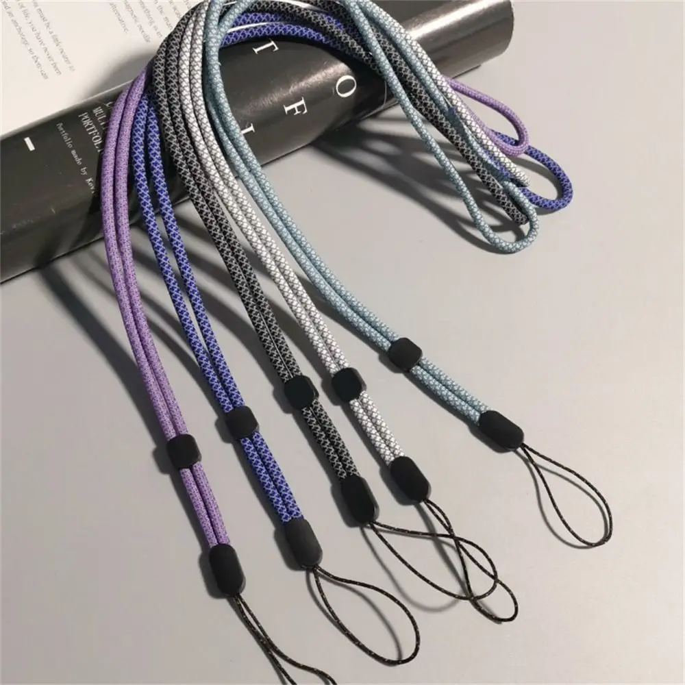 Fluorescerend lang telefoonkoord Verstelbaar ophangkoord Mobiele telefoonriem Nylon nekhangende mobiele telefoonketting Telefoonhoesje