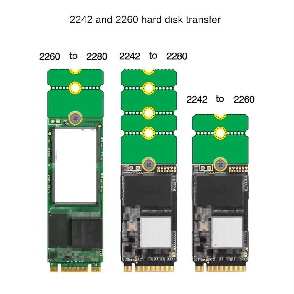 NGFF NVME M.2 verlengde beugel 2230 tot 2242/2260/2280, 2242 tot 2280, 2260 tot 2280 overdrachtadapter uitbreidingsrekkaart E