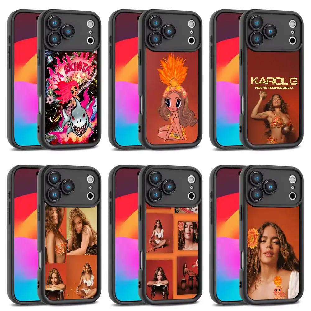 

Bichota K-Karol G Tropicoqueta Phone Case For iPhone 17,16,15,14,13,12,Pro,Max,Plus,E,SE4,Air,Mini Black Full Coverage TPU