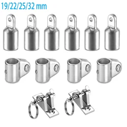 Bimini Top Fitting Hardware Set Fits 19/22/25/32 MM OD Round Tube, Boat Jaw Slide, Cap Eye End, Deck Hinge(12 PCS)