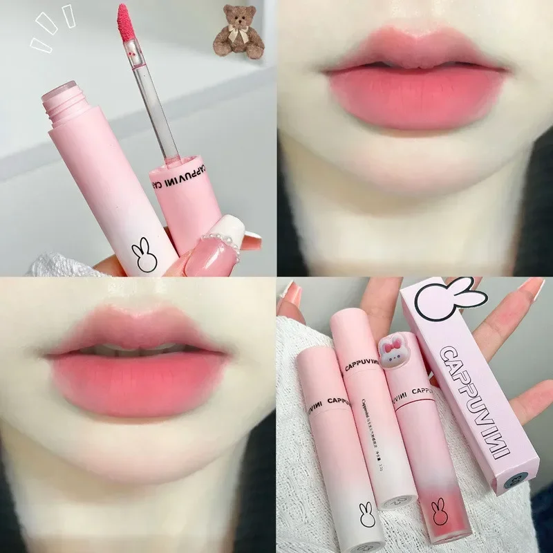 New Pink Velvet Lipstick Matte Chestnut Red-brown Lip Mud Lasting Smooth Waterproof Non-stick Cup Cute Lip Glaze Korean Makeup