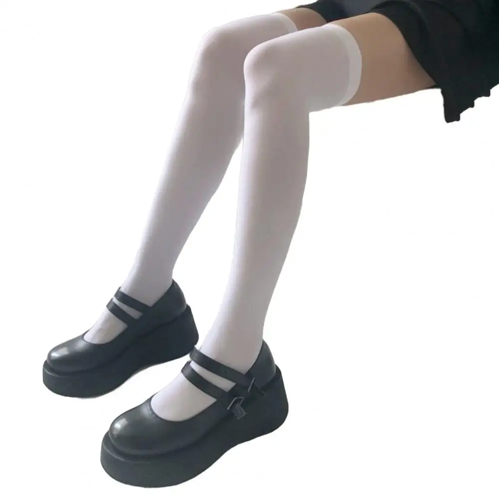1, милые гольфы выше колена, сексуальные нейлоновые носки до середины икры для женщин и девочек, чулки до бедра, леггинсы JK Lolita, колготки для косплея