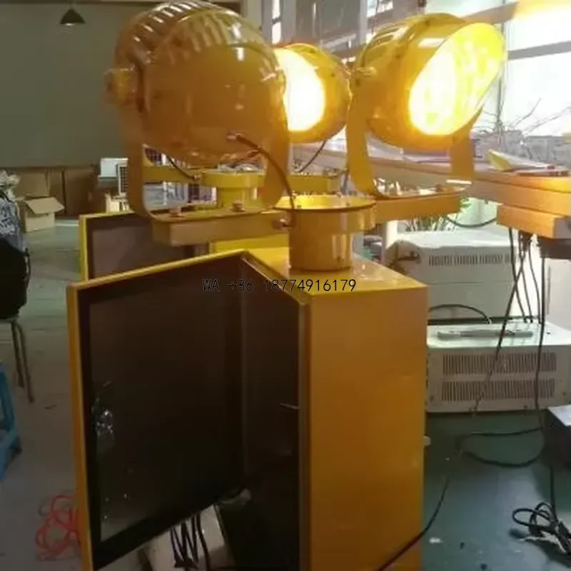 wmwmnu Three-Lamp Airport Rotating Beacon Helipad Visual Guidance Rotating Light Aviation Obstruction Lights