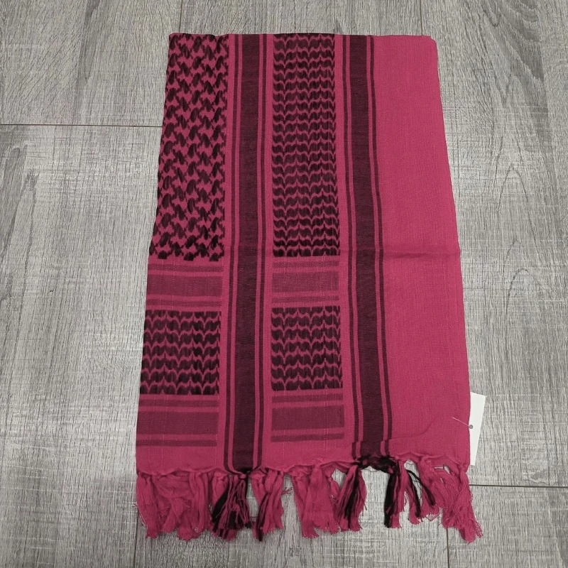 Versatile Headwrap Shemagh Scarf for Muslims Arab Keffiyeh Headscarf for Arabian Dubai Military Desert Neck Wrap Scarf