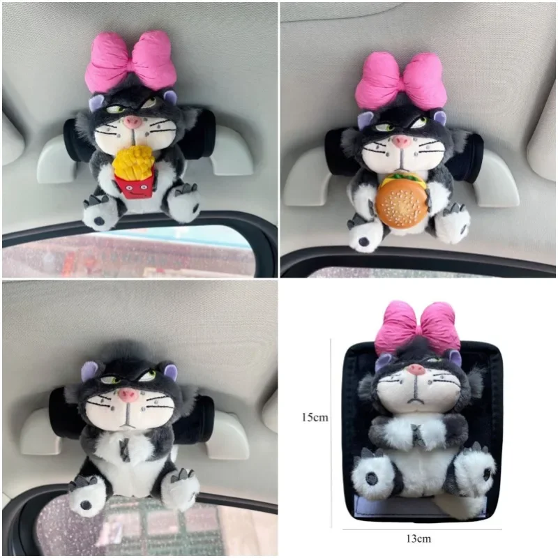 

Disney Anime Lucifer Car Pull Handle Gloves Car Roof Armrest Plush Protective Cover Plushie Doll Auto Interior Accessories